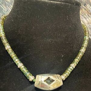 Brighton Necklace- Retired Clarita Green Gems/Pendant & silver- NWOT